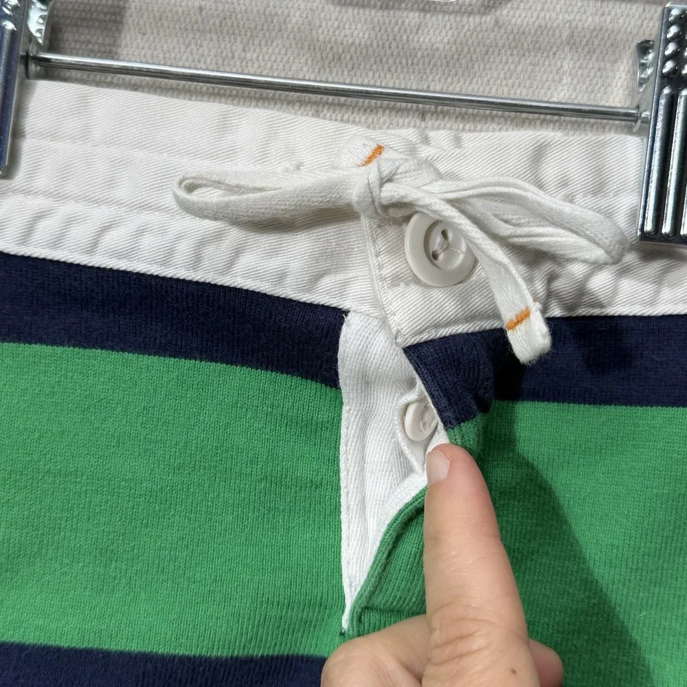 Ralph Lauren Girls Skort‎ 4T Green Blue Stripe Polo Crest Skirt Shorts Rugby